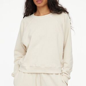 Nwot Lacausa - M - Women's Barb Raglan Sweater Top Sea Salt/Beige